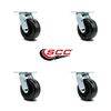 Service Caster 5 Inch Phenolic Wheel Swivel Caster Set with Roller Bearing SCC-30CS520-PHR-4